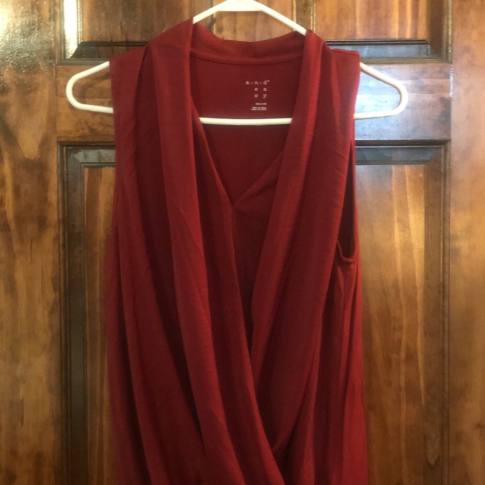 Crimson Sleeveless Blouse